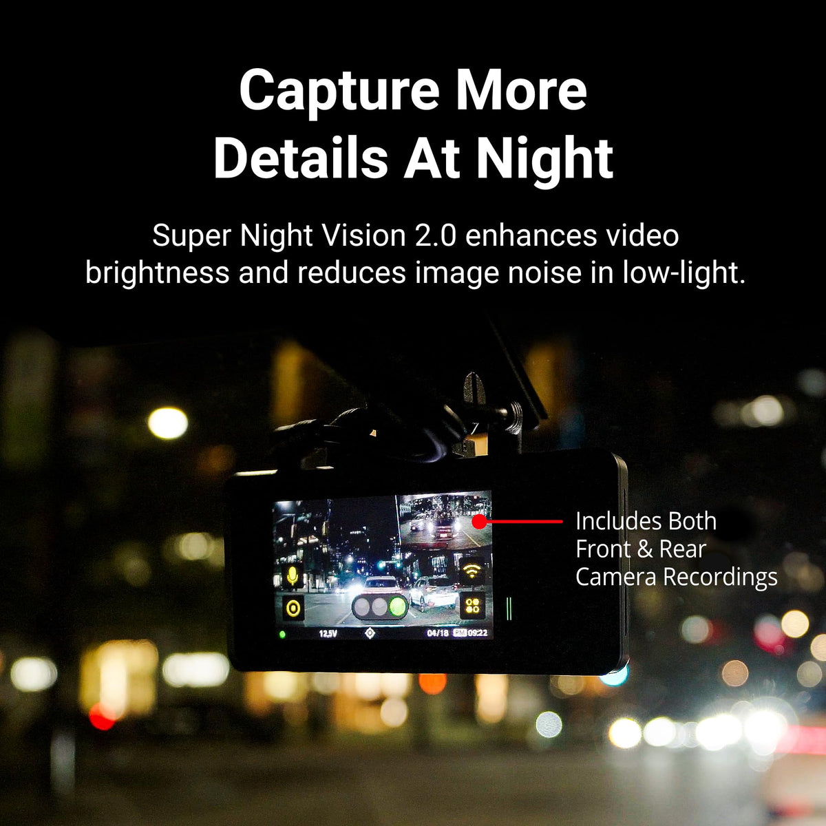 Thinkware ARC GPS antenna enables speed and location data for precise video context.