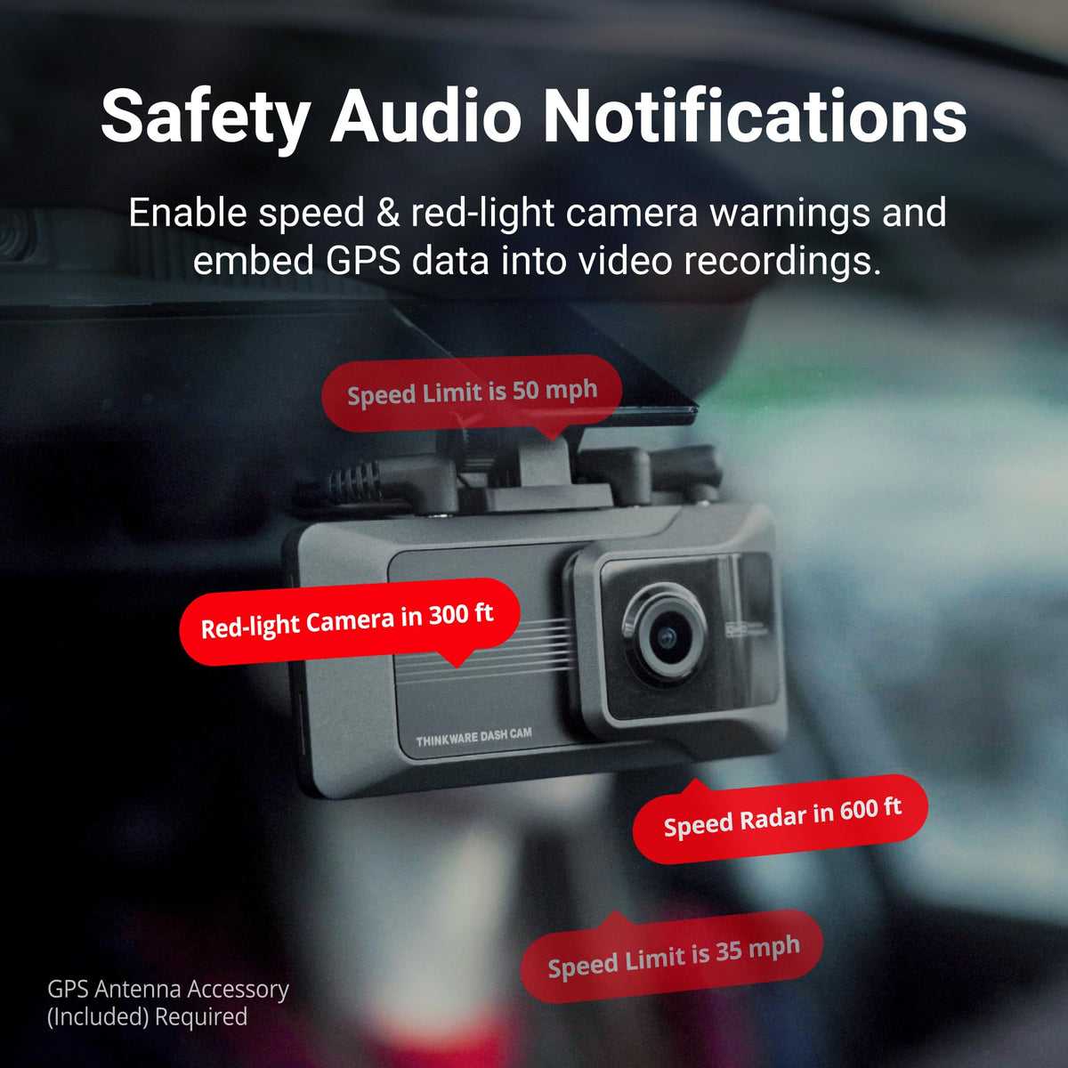 Thinkware ARC traffic signal alert helps you notice green lights as they change.