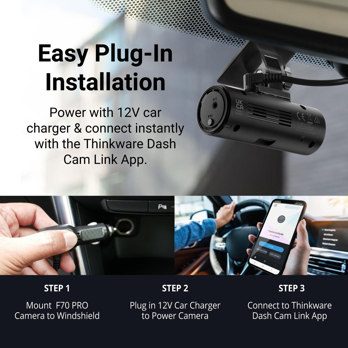 Thinkware F70 PRO Smart Parking Mode clip highlights parked-car protection and motion detection.