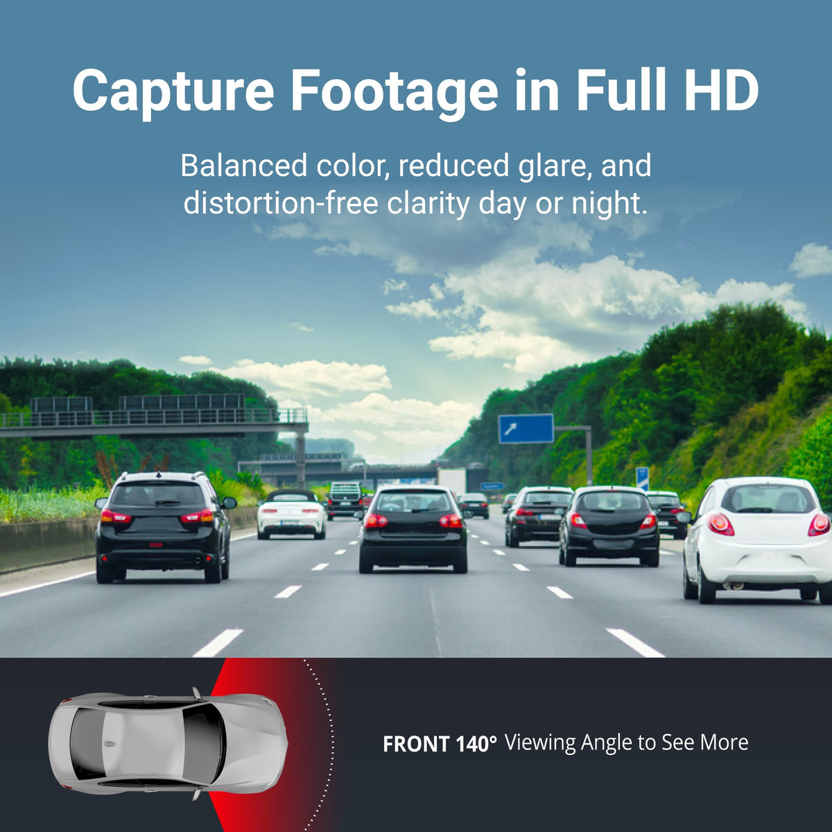 Thinkware F70 PRO Super Night Vision image shows enhanced clarity in low light.
