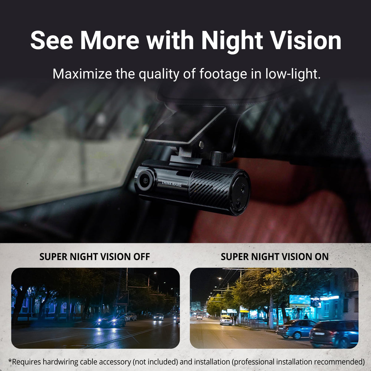 Thinkware F70 PRO time-lapse energy-saving view suggests extended coverage.