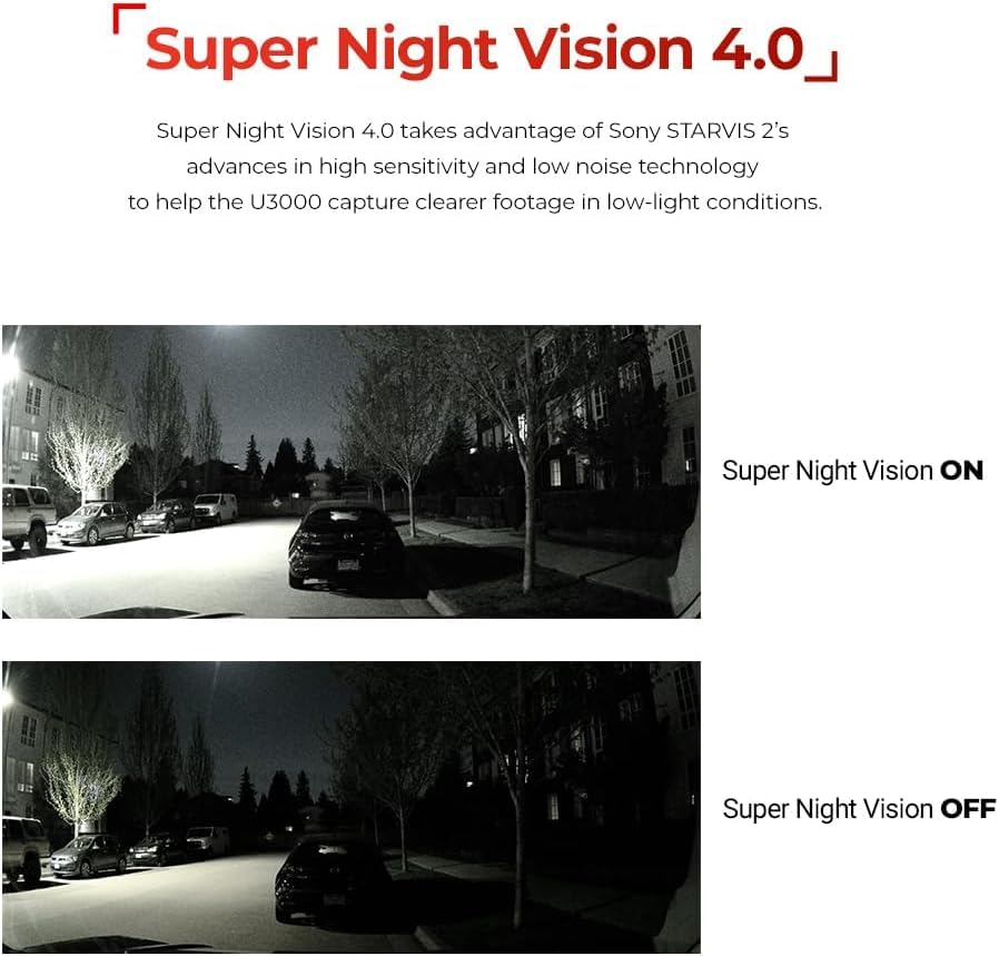 Thinkware U3000 radar parking mode demonstrates automated awareness during parking.