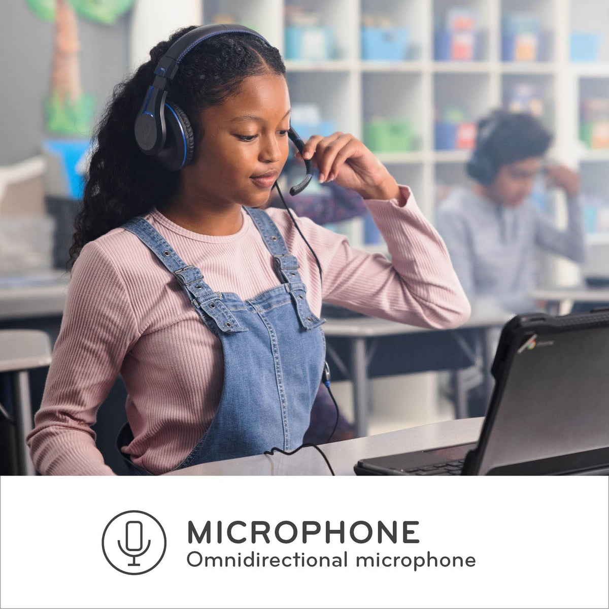 ThinkWrite detailed shot of flip-down omnidirectional microphone for clearer voice pickup