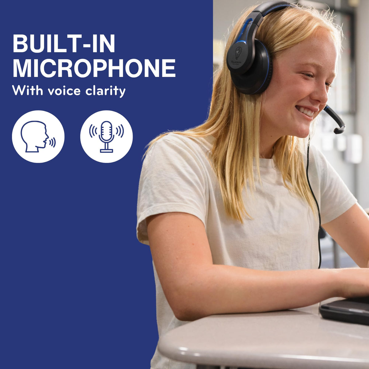 ThinkWrite TW210 Duro fabric cable close-up emphasizing chew-resistant build.