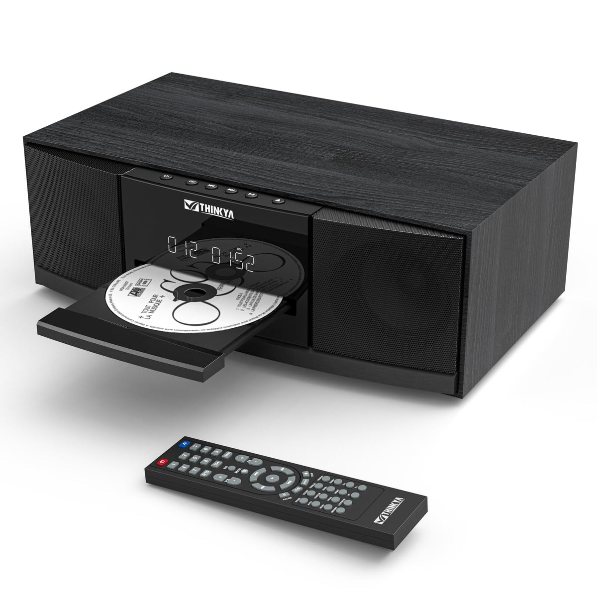 THINKYA vintage Bluetooth stereo with dual 3-inch bass for rich room-filling sound.