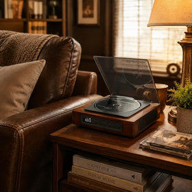 THINKYA wood-grain close-up highlighting vintage design and durable finish