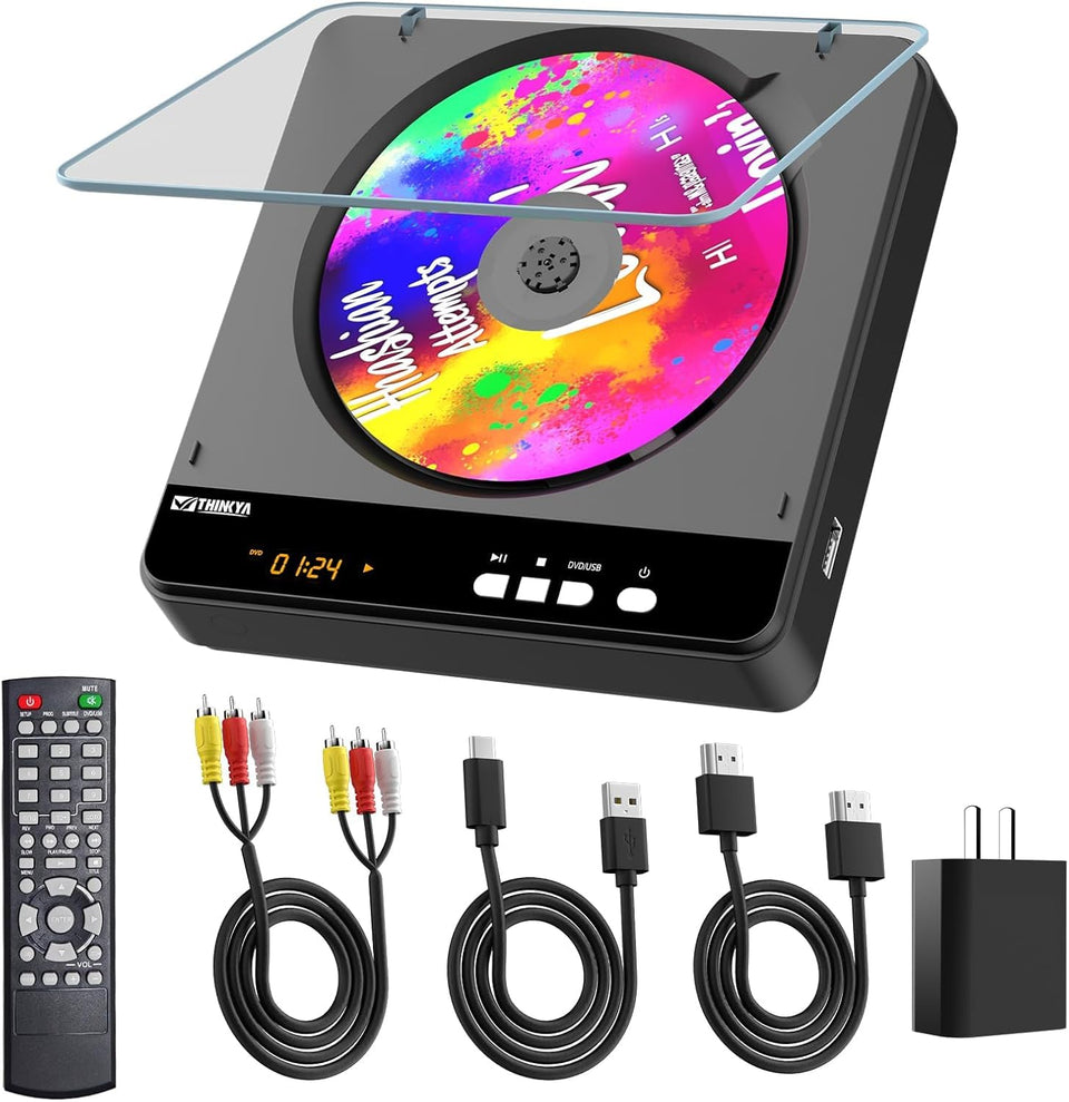 THINKYA front panel view showing buttons and disc slot for easy use