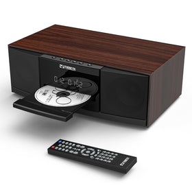THINKYA Vintage stereo front view with Bluetooth streaming and retro design.