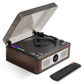 THINKYA Y11 front view showing brown retro case and dual HiFi speakers, adding visual charm