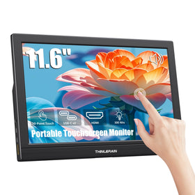 Thinlerain 11.6-inch portable monitor front view with touch capability for precise input