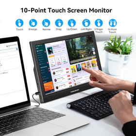 Thinlerain portable monitor in kickstand mode for flexible viewing