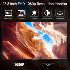 Thinlerain 23.8-inch monitor vertical stand in action for portrait work.