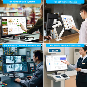 Thinlerain 19-inch monitor with built-in speakers for audio playback.