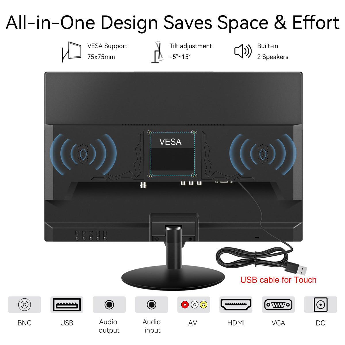 Thinlerain monitor featuring HDMI and VGA inputs for versatile setups.