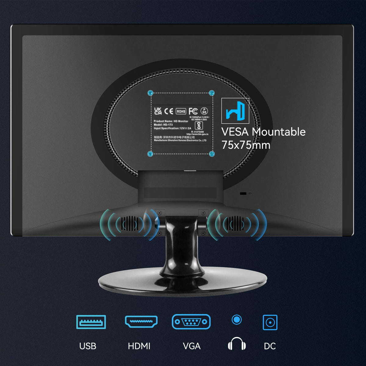 Thinlerain Thinlerian 17.3-inch monitor in use demonstrates a compact workstation with built-in speakers