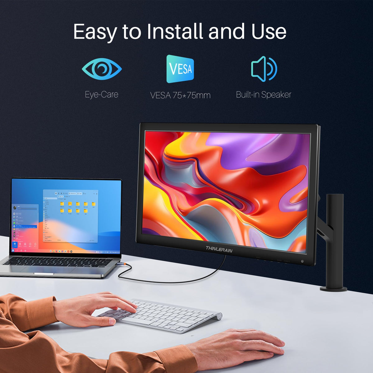 Thinlerain Thinlerian 17.3-inch monitor stand offers ergonomic tilt adjustment