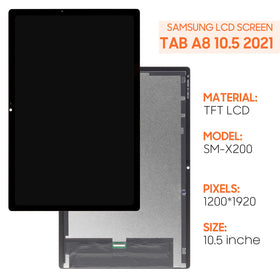 ThirdPole back assembly for Samsung Tab A8 10.5 in sleek black finish ready for replacement.