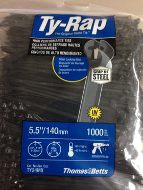 Close-up of TY24MX stainless steel locking device securing a bundle