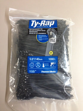 Thomas & Betts TY24MX cable tie in ultraviolet-resistant black nylon for outdoor use