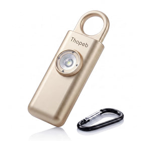 Thopeb alarm keychain front view in rose finish for daily personal safety.