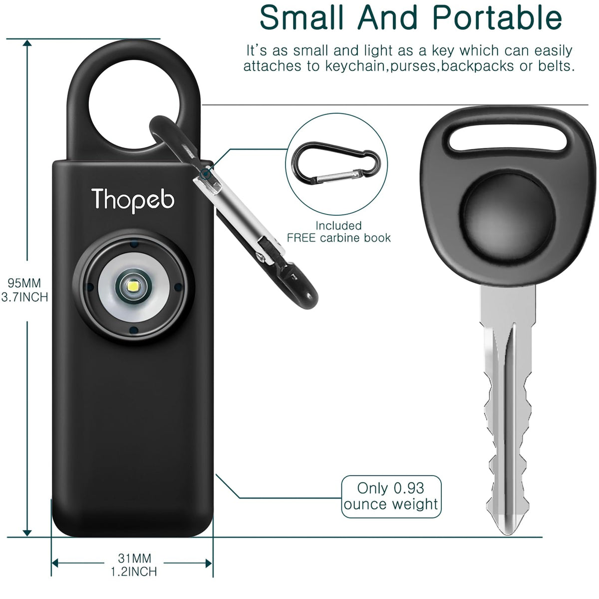 Thopeb backpack Carabiner clip ready for daily use
