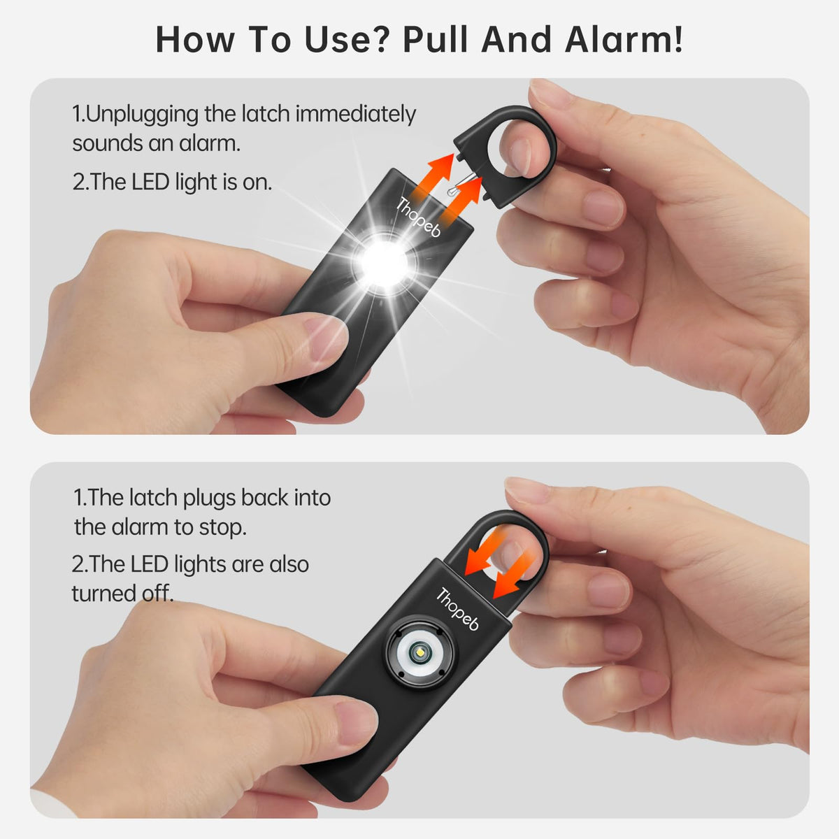 Thopeb keychain attachment enabling quick access and carry