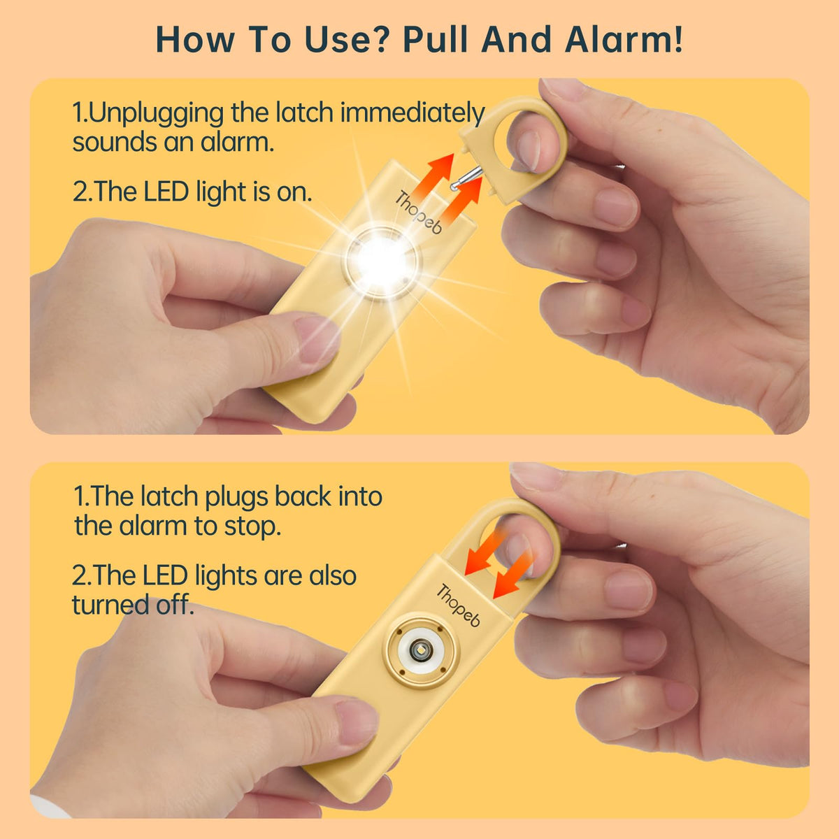 Thopeb LED strobe: bright signal to improve visibility during an alarm.