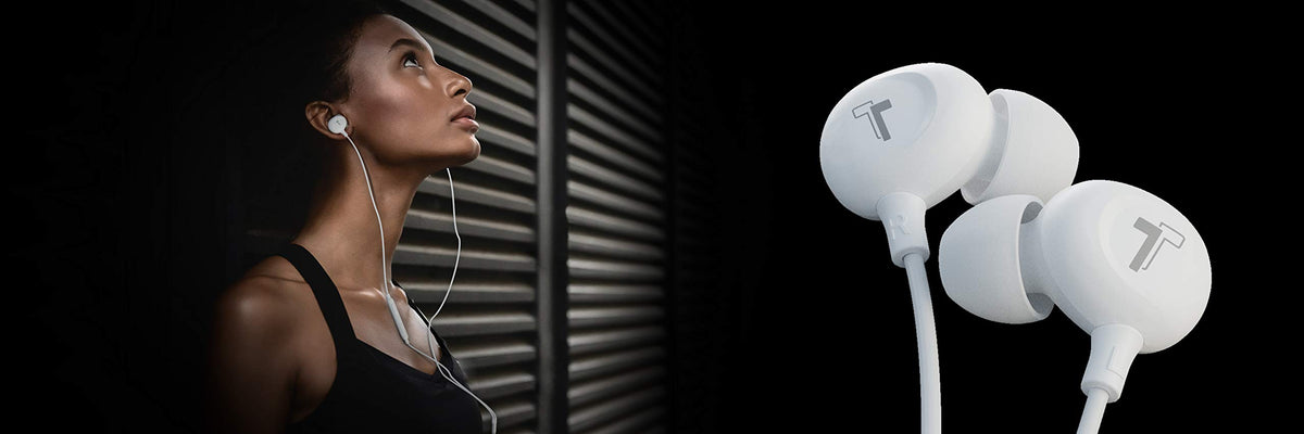 Thore Earbuds white design complements Apple devices with a clean, minimalist look.