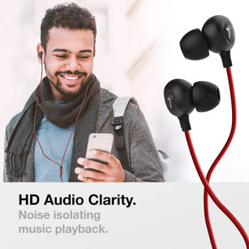 Inline remote with microphone on Thore earphones for easy music control.