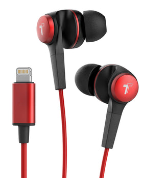 Thore iPhone Earphones red front view for immersive daily listening