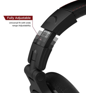 Thore V200 worn on head in studio showing monitoring use and isolation benefit