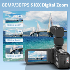 THPACIP camcorder 3.0 inch IPS screen for easy parameter adjustments