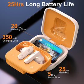 THREE PEACHES touch screen earphones with display for quick control