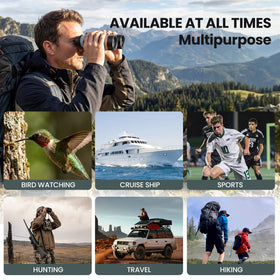 Great for hiking, travel, birding, and concerts on the go