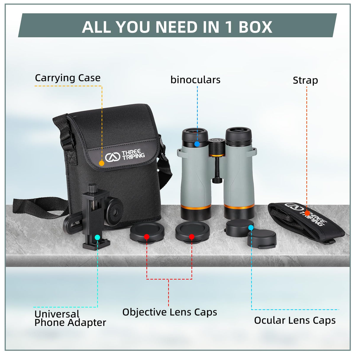 Three Triping 10x42 ED binoculars wildlife habitat use during hiking
