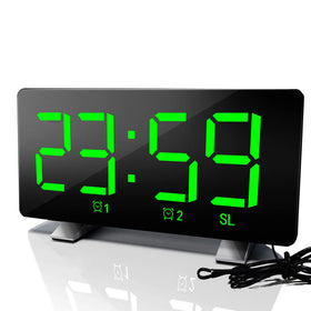 ThreeH alarm clock radio with 7.6-inch LED display for easy, at-a-glance time reading.