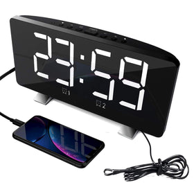 ThreeH alarm clock radio with large bedside display for quick time reading.