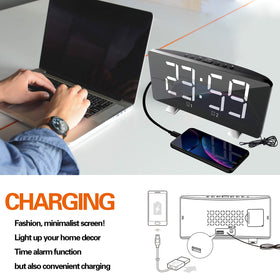 ThreeH alarm clock radio with FM radio and 15 presets for morning listening.