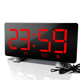 ThreeH Radio Clock with a 7.3-inch LED curved screen for clear bedside time at a glance.