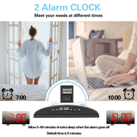 ThreeH Radio Clock built in battery preserves time when power is out.