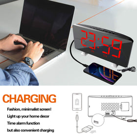 ThreeH Radio Clock USB charger port keeps your phone powered overnight.