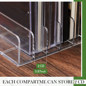 Threehoney DVD and CD display rack on shelf keeps discs organized and accessible.