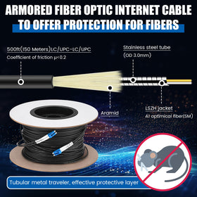 Threlaco 150m single-mode duplex fiber cable offers low loss for stable transmissions.