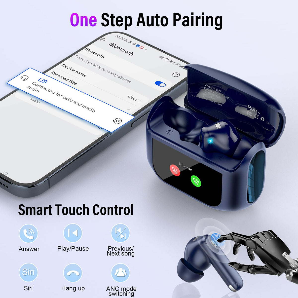 Thunelec case open displaying battery indicator, enables easy power checks