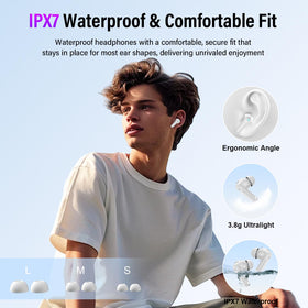 Thunelec earbuds placed in a pocket showing pocketable convenience on the go