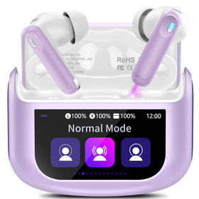 Thunelec charging case front with color display showing easy control and quick access