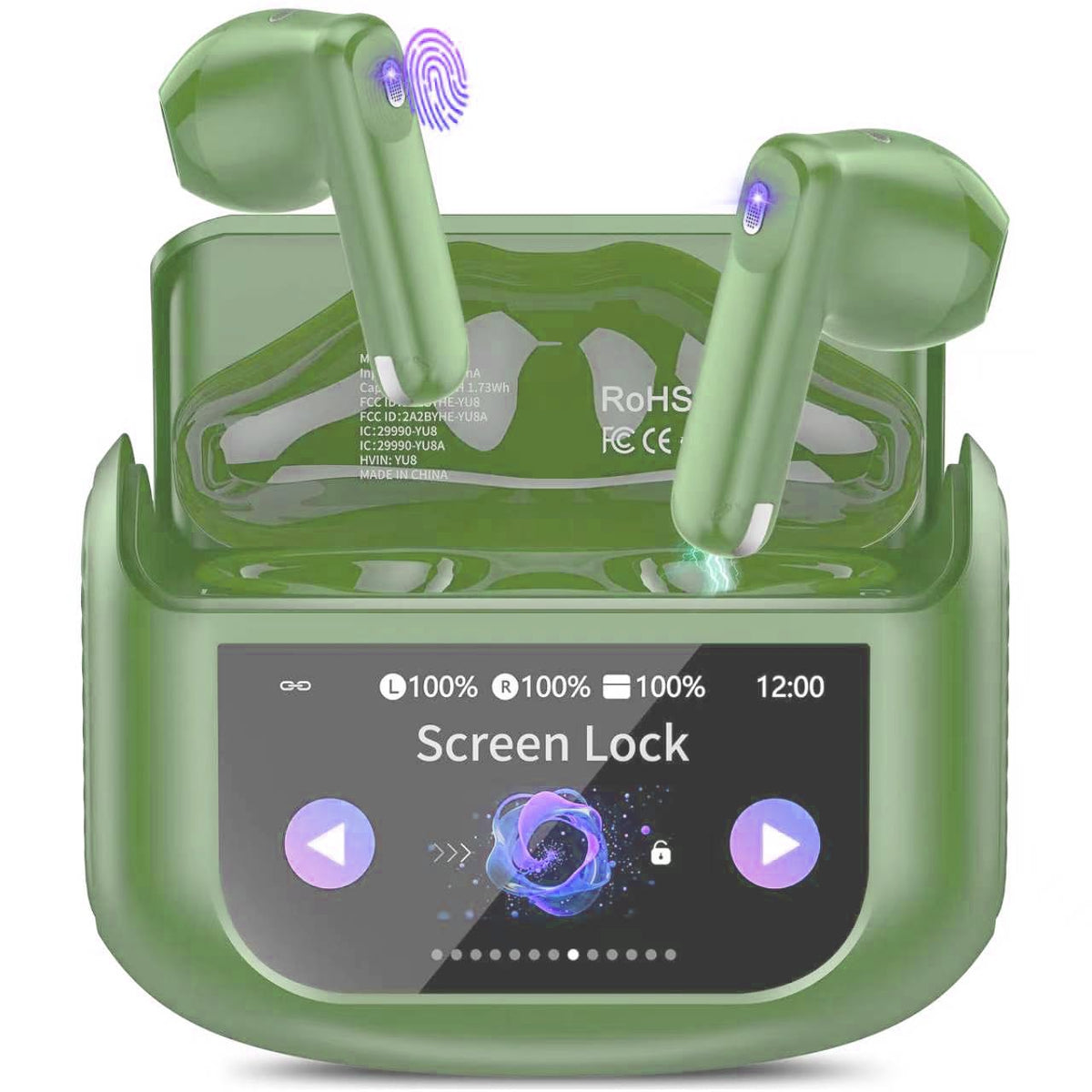 Thunelec grass green earbuds with a secure fit for daily commutes.