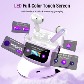 Thunelec case touchscreen being tapped for ANC and EQ, fast one-tap control