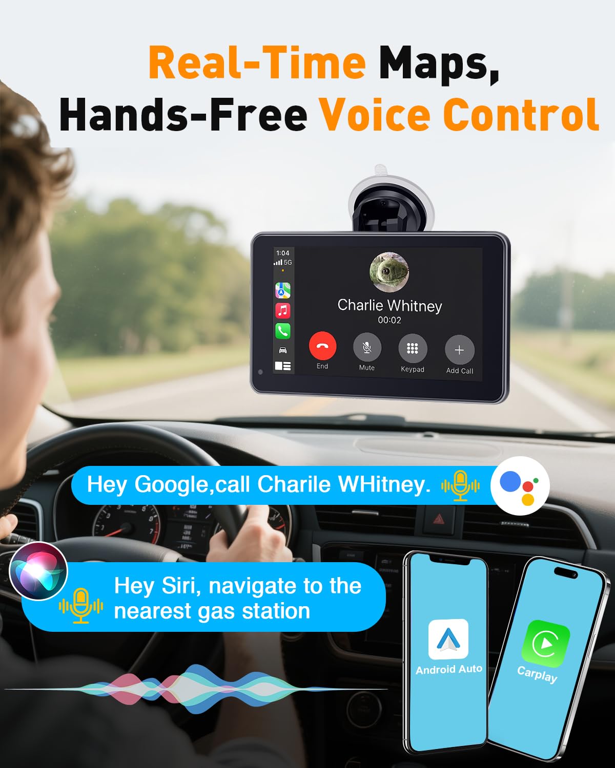 Thybro screen with Android Auto displaying navigation and media benefits