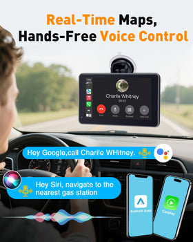 Thybro screen with Android Auto displaying navigation and media benefits